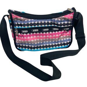 LeSportsac Classic Hobo Crossbody Shoulder Bag Multicolor Polka Dot Lightweight